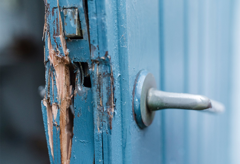 National Home Security Month - door break in
