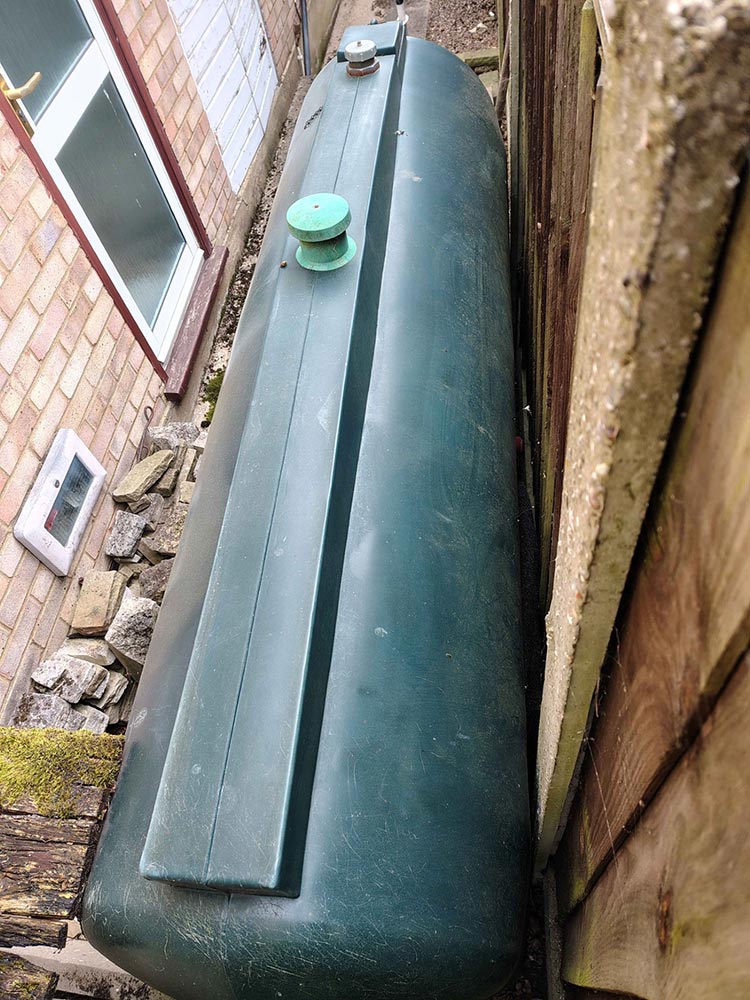 typical oil tank positioned outside